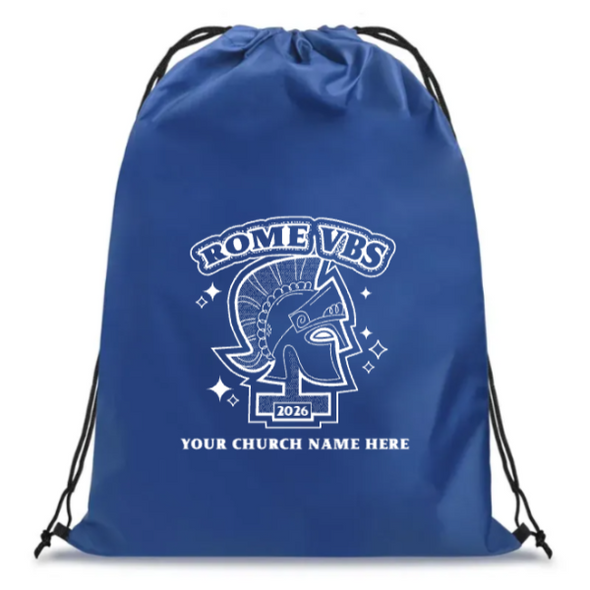 Easy Custom VBS Drawstring Bag - Personalize in Real Time - Rome VBS - DROM051