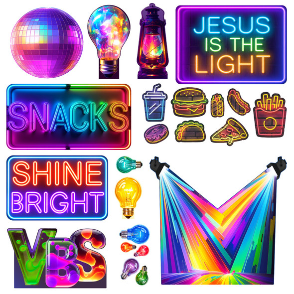 Shine Bright 10-Piece Large Display Bundle - Easy Scene Pop-Up Giant VBS Display Bundle - VBS 2026
