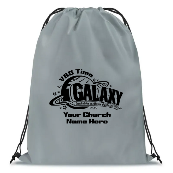 Easy Custom VBS Drawstring Bag - Personalize in Real Time - Galaxy Weekend VBS - DGAL011