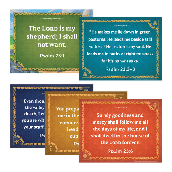 Junior and Primary Memory Verse posters (Pack of 5) - Emerald Crossing VBS 2026 by Answers