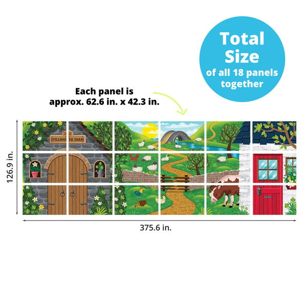Stillwater Farm Scene Setter - Main Set - Needed for Assembly Time (Pack of 18 panels) - Emerald Crossing VBS 2026 by Answers