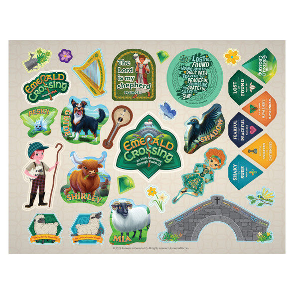 Logo Sticker Sheet (Pack of 10) - Emerald Crossing VBS 2026 by Answers