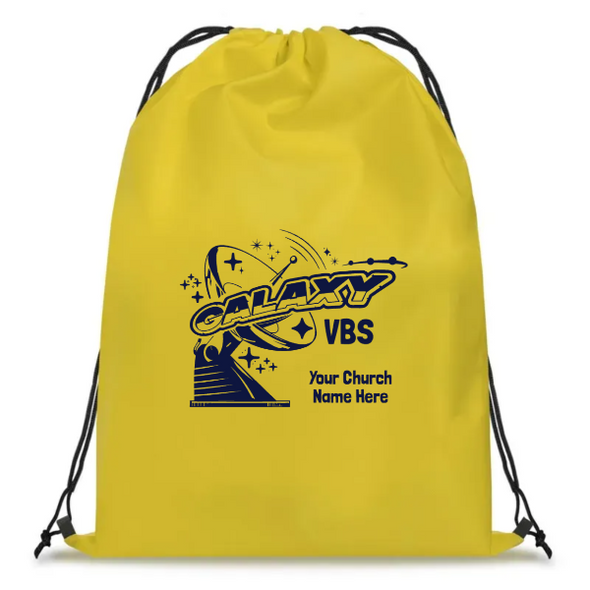 Easy Custom VBS Drawstring Bag - Personalize in Real Time - Galaxy Weekend VBS - DGAL051