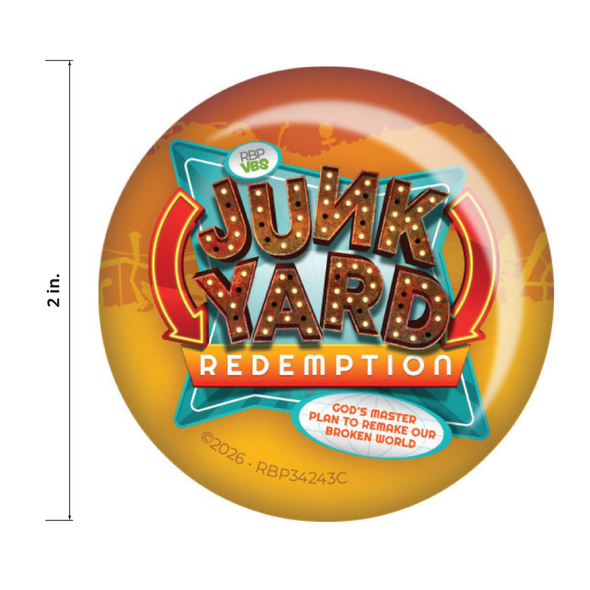 Theme Buttons - Pack of 20 - Junkyard Redemption VBS 2026 by RBP