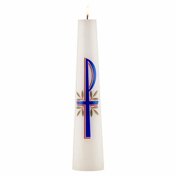 Chi Rho Conical Pillar Christ Candle (3" x 14")