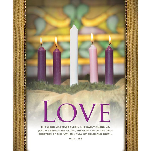 Church Bulletin 14" - Advent - Love (Pack of 100)