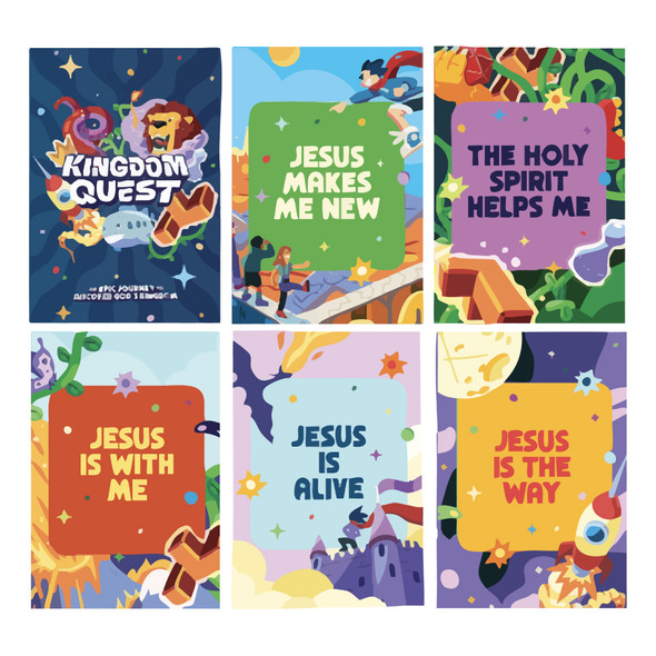 Poster Set (includes 10 posters) - Each poster 24" x 36" - Kingdom Quest VBS 2026 by Orange