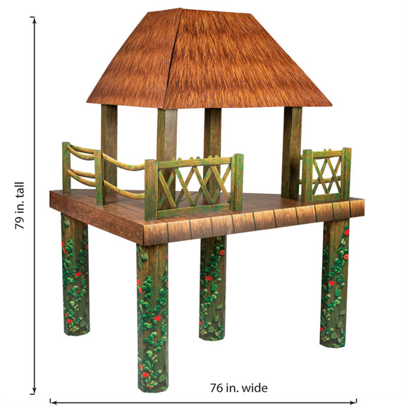 Rainforest Falls 3-D Buddy Bungalow Display - Two-sided Structure - 76x79 in. - Rainforest Falls VBS 2026 by Group