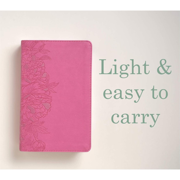 NLT Personal Size Giant Print Bible, Filament Enabled (LeatherLike, Peony Pink, Red Letter, Indexed) - Case of 16