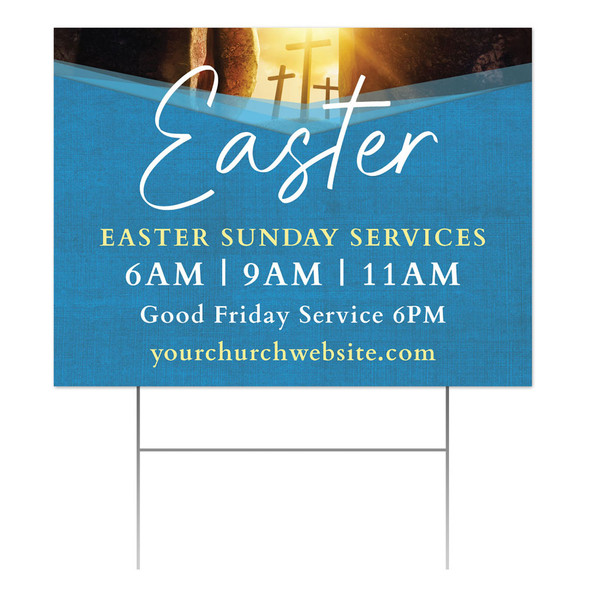 Easy Custom Outdoor Yard Sign - Personalize in Real Time - Easter - Garden Linen Lent