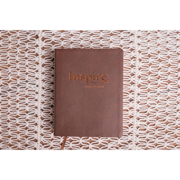 Inspire Catholic Bible NLT (Brown, Leatherlike) - Case of 12