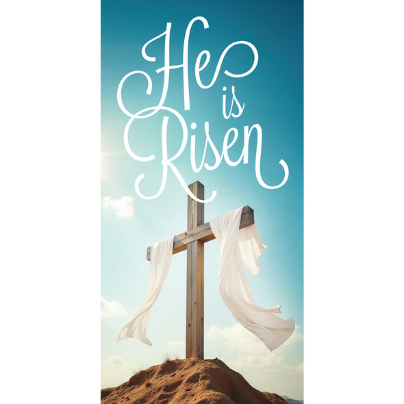 Church Banners - Cross and Cloth - He is Risen