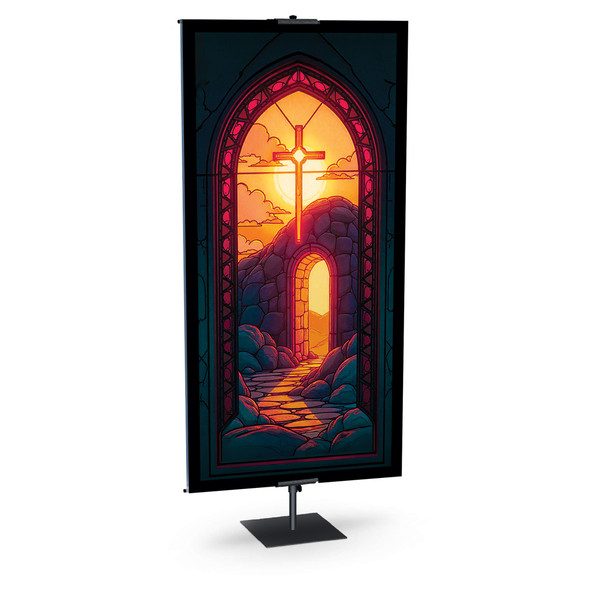 Church Banners - Stained Glass Window - He Is Risen