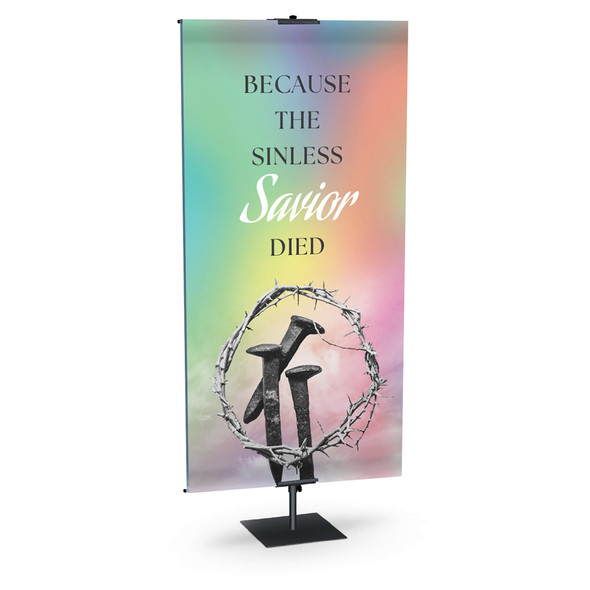Church Banners - Lily Grey Easter - Because the Sinless