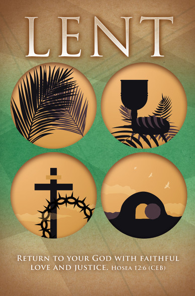 8.5" x 11" Bulletin - Lent - Return to your God - Hosea 12:6 CEB - AP2260 - Pack of 100