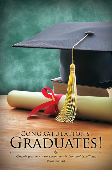8.5" x 11" Bulletin - Graduation - Congratulations, Graduates! - Ps 37:5 ESV - Pack of 100