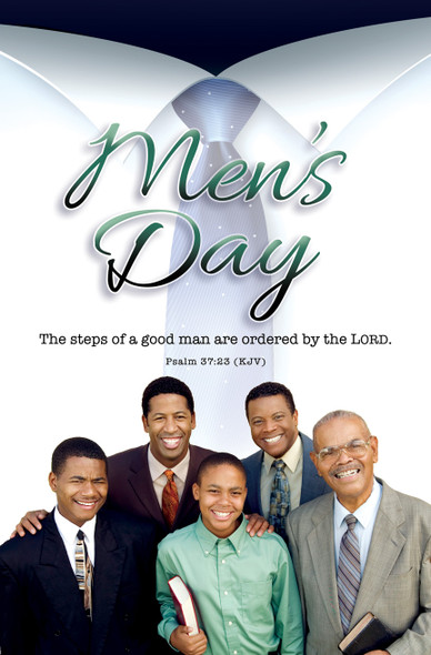 8.5" x 11" Bulletin - Men's Day - The Steps of a Good Man - Ps 37:23 KJV - Pack of 100