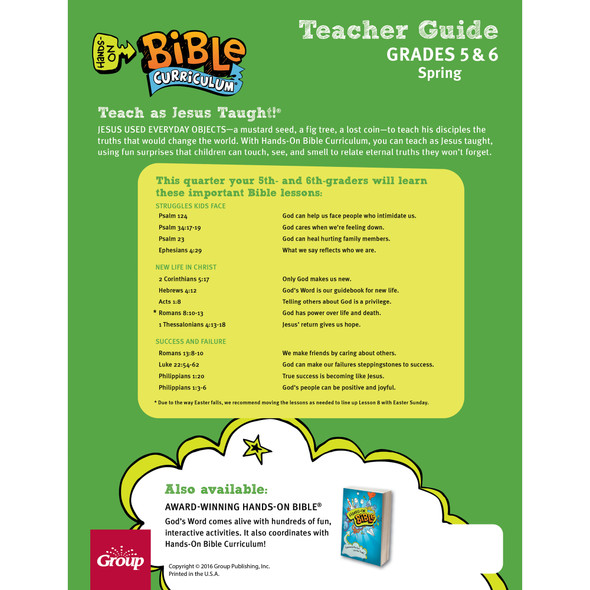 Spring 2026 Hands-On Bible Curriculum Grades 5 & 6 Learning Lab