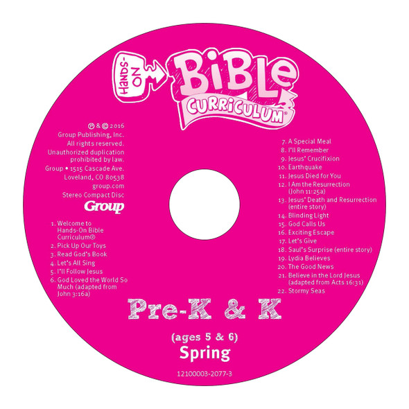 Spring 2026 Hands-On Bible Curriculum Pre-K & K CD