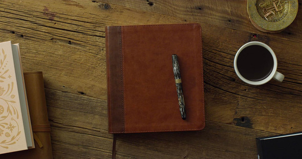 ESV Journaling Study Bible-Brown/Chestnut, Timeless Design TruTone - Case of 8