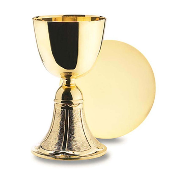 GOLD PLATE CHALICE WITH PATEN - 12OZ