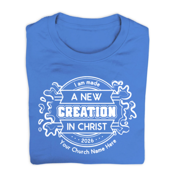 Easy Custom T-Shirt - One Color Design - Baptism - New Creation - TBPT061