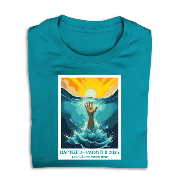 Easy Custom T-Shirt - Full Color Design - Baptism - Reaching Out - TBPTFC05