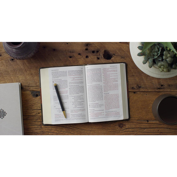 ESV Large Print Personal Size Bible, Red Letter (TruTone, Forest/Tan, Trail Design) - Case of 16