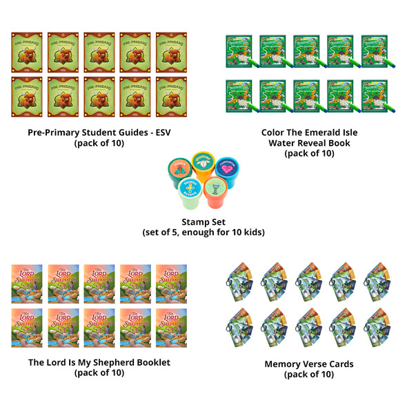 ESV Student Essentials BUNDLE - Pre-Primary ESV (Enough for 10 Kids) - Emerald Crossing VBS 2026 by Answers