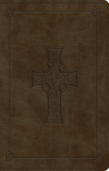 ESV Large Print Value Thinline Bible - Olive, Celtic Cross Design Trutone - Case of 24