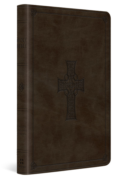 ESV Large Print Value Thinline Bible - Olive, Celtic Cross Design Trutone - Case of 24
