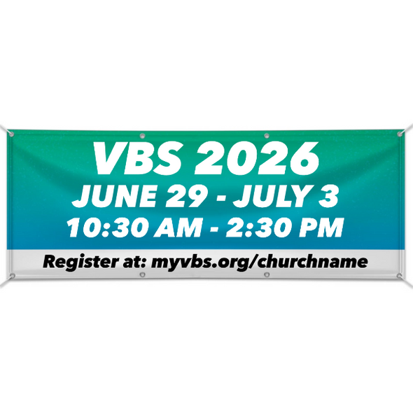 Easy Custom Outdoor Vinyl Banner - Personalize in Real Time - Generic VBS - Choose Your Own
