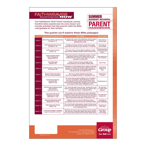 FaithWeaver NOW Parent Handbook Download - Summer 2026