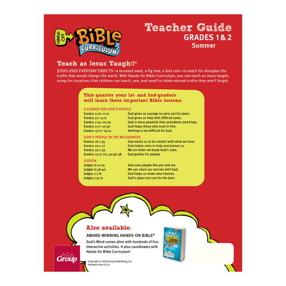 Hands-On Bible Curriculum Grades 1-2: Teacher Guide Download - Summer 2026