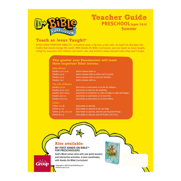 Hands-On Bible Curriculum Preschool Teacher Guide Download - Summer 2026