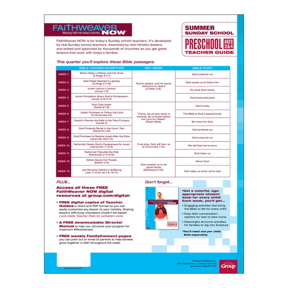 FaithWeaver NOW Preschool Teacher Guide Download, Summer 2026