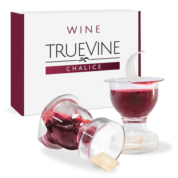 TrueVine Chalice Prefilled Communion Cups - Bread & WINE Sets (Box of 500)