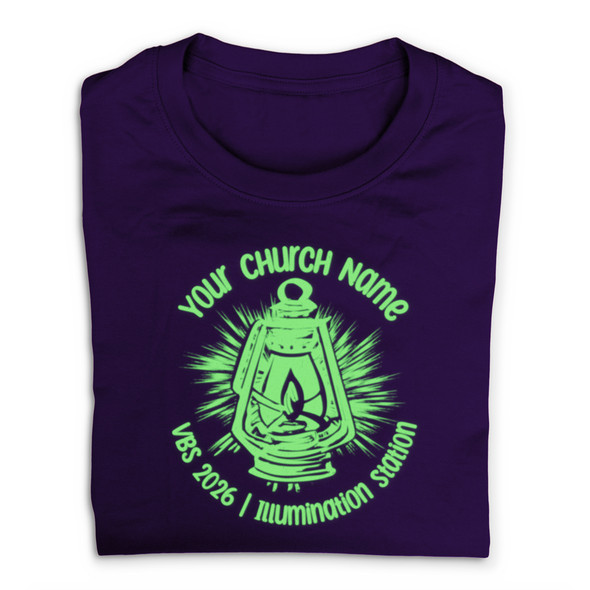 Easy Custom VBS T-Shirt - Glow in the Dark Ink - Illumination Station VBS - VGLOWLUM03