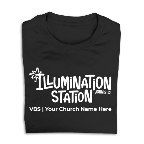 Easy Custom VBS T-Shirt - Glow in the Dark Ink - Illumination Station VBS - VGLOWLUM05