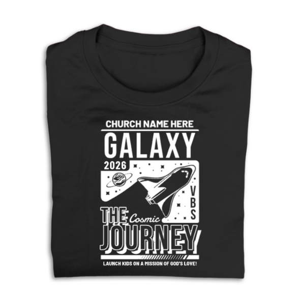 Easy Custom VBS T-Shirt - Glow in the Dark Ink - Galaxy VBS - VGLOWGAL03