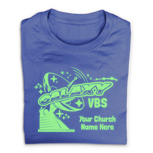 Easy Custom VBS T-Shirt - Glow in the Dark Ink - Galaxy VBS - VGLOWGAL05