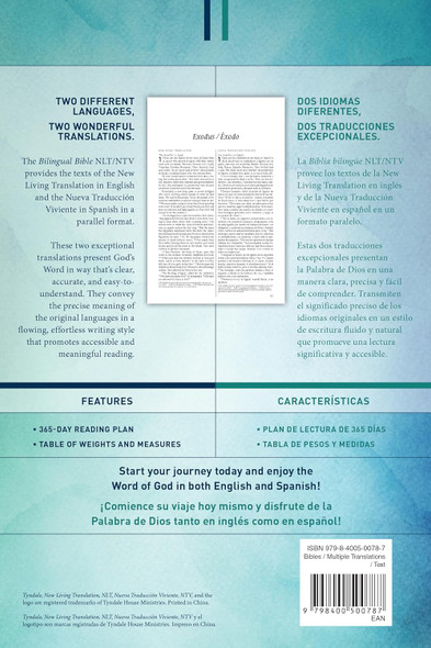 Bilingual Bible / Biblia bilingue NLT/NTV (Parallel Text, English-Spanish) - Case of 12