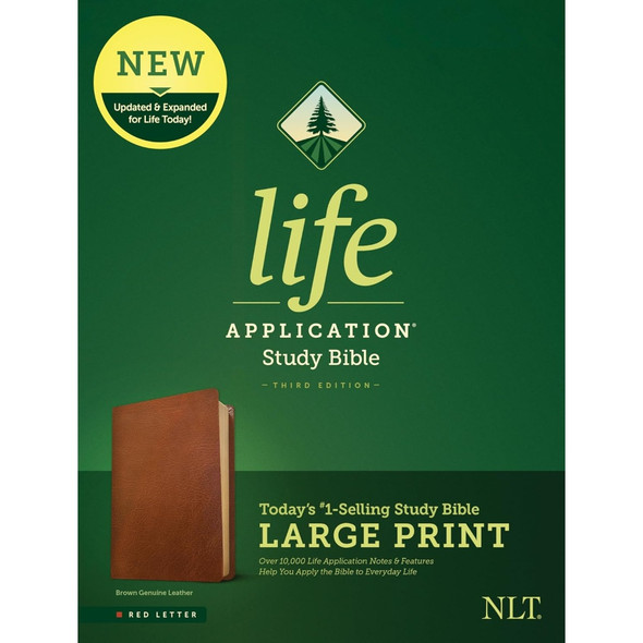 NLT Life Application Study Bible, Third Edition, Large Print (Genuine Leather, Brown), Case of 6