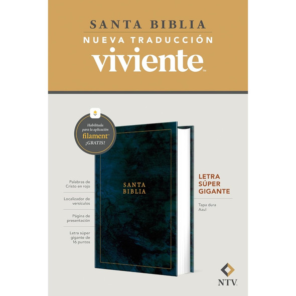 NTV: Biblia letra súper gigante, con Filament (Spanish, Hardcover, Blue)