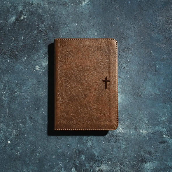 NLT Compact Bible, Filament Enabled (Leatherlike, Rustic Brown Cross), Case of 40