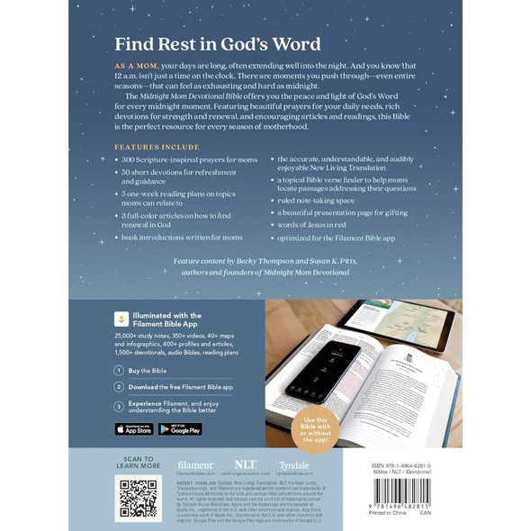 NLT Midnight Mom Devotional Bible, Softcover