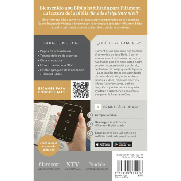NTV Biblia compacta, con Filament (Spanish, Leatherlike Teal, Filament Bible) - Case of 32