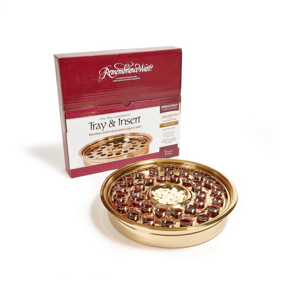 One Pass Communion Tray - Brass Stainless Steel