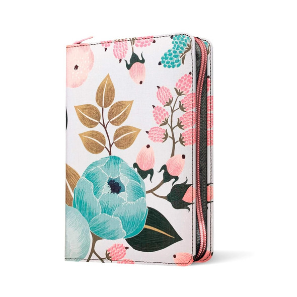 NLT Compact Zipper Bible, Filament Enabled (Cloth, Floral Garden), Case of 40