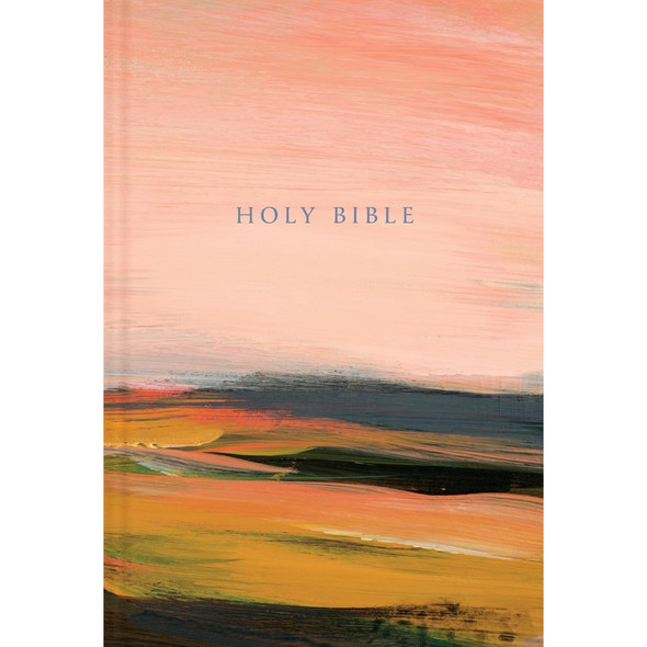 NLT Large Print Slimline Reference Bible, Pink Landscape